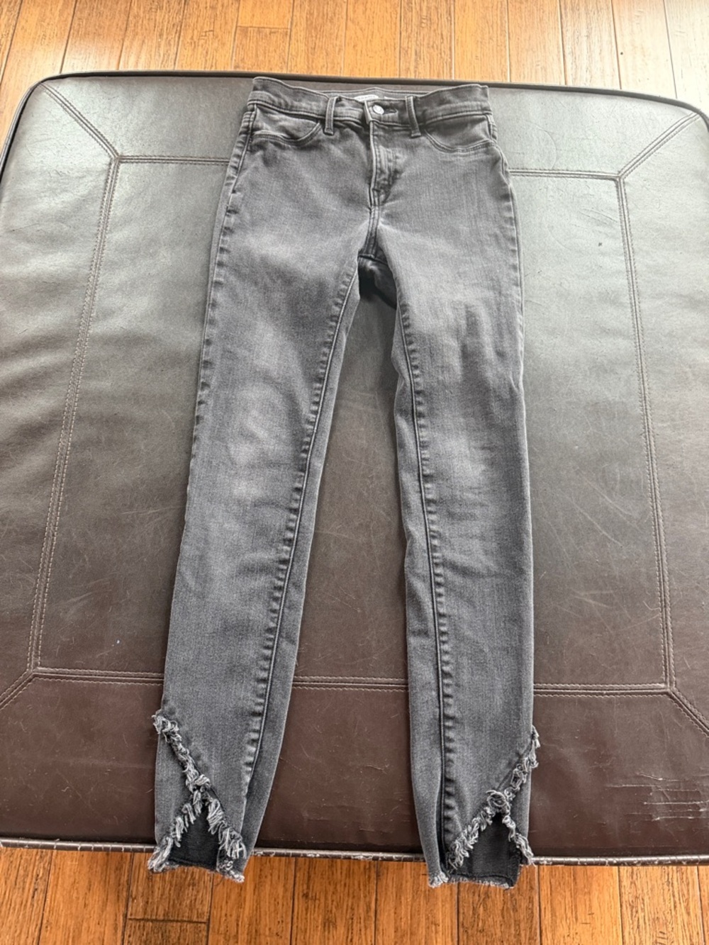 Old Navy Black Ballerina Jeggings “Built-In Tough” Frayed Hem (Size 16)